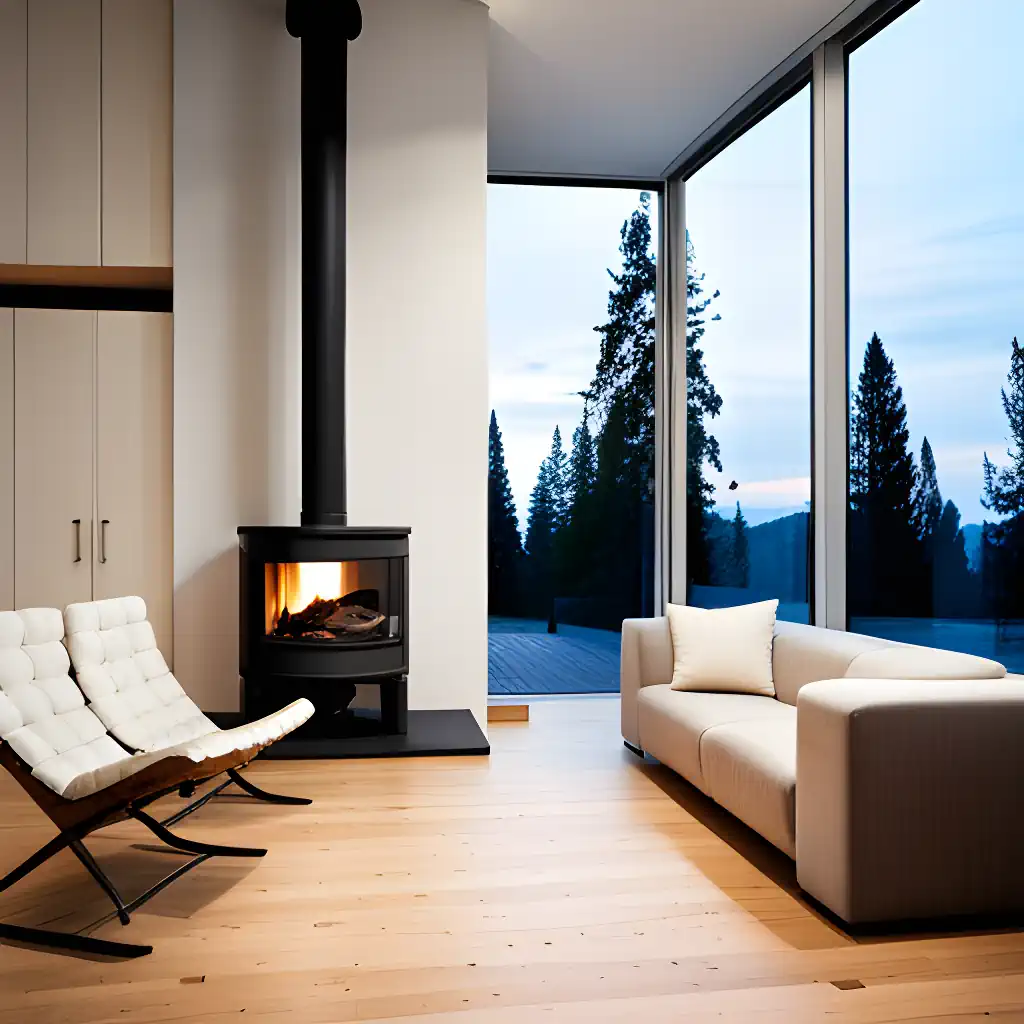 Living room with fireplace